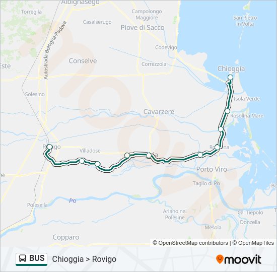 Mappa della linea BUS