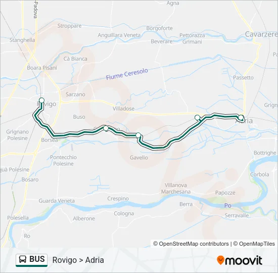 Mappa della linea BUS