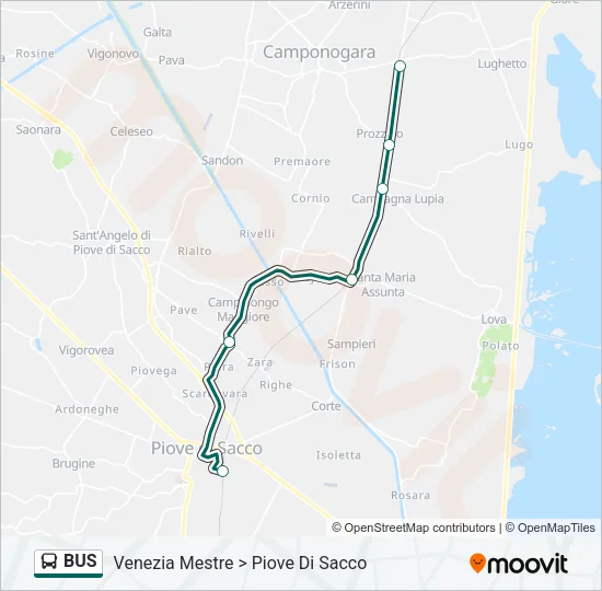 Mappa della linea BUS