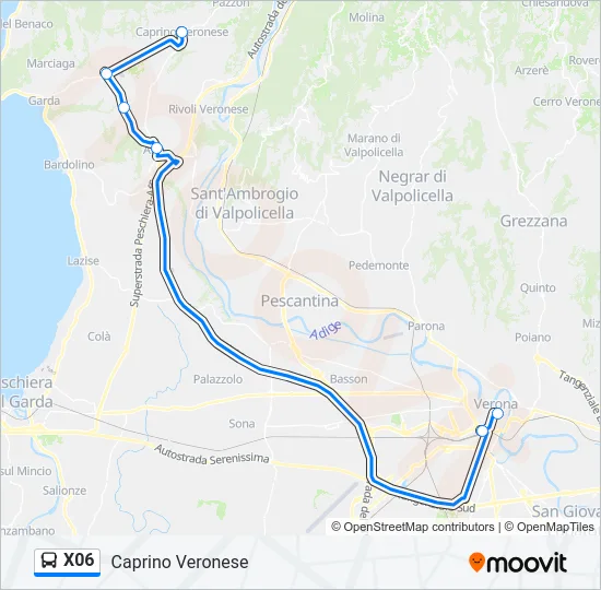 X06 Bus Line Map