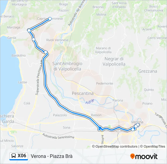 X06 Bus Line Map