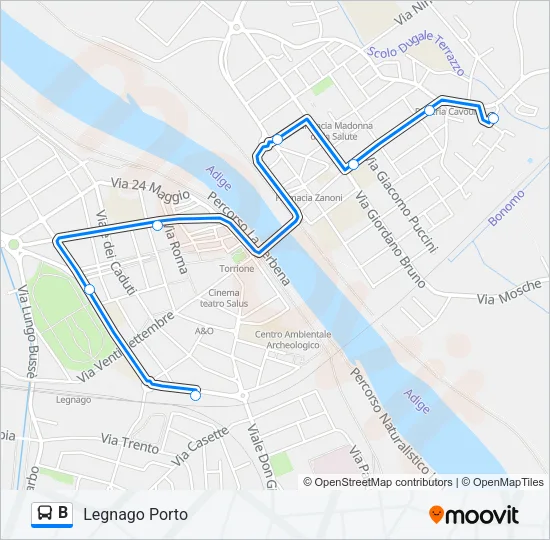 B Bus Line Map