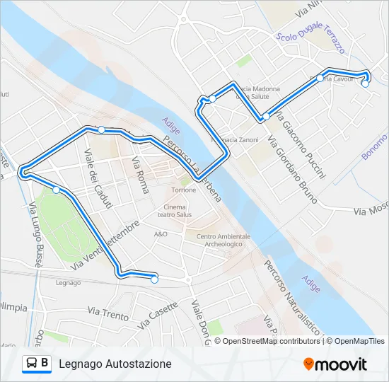 B Bus Line Map