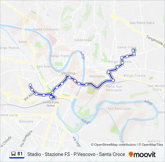 81 Bus Line Map