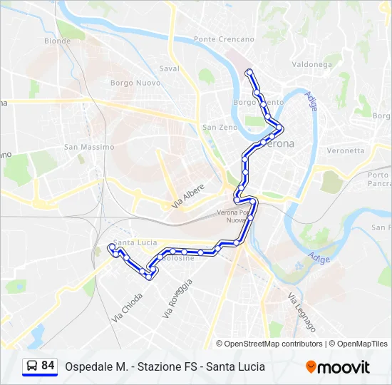 84 Bus Line Map