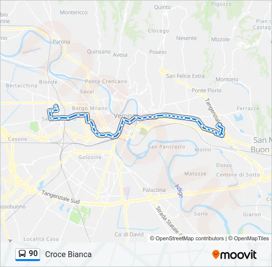 90 Bus Line Map