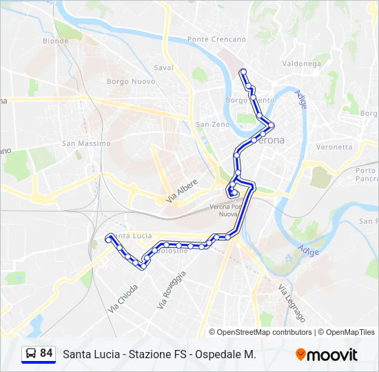 84 Bus Line Map