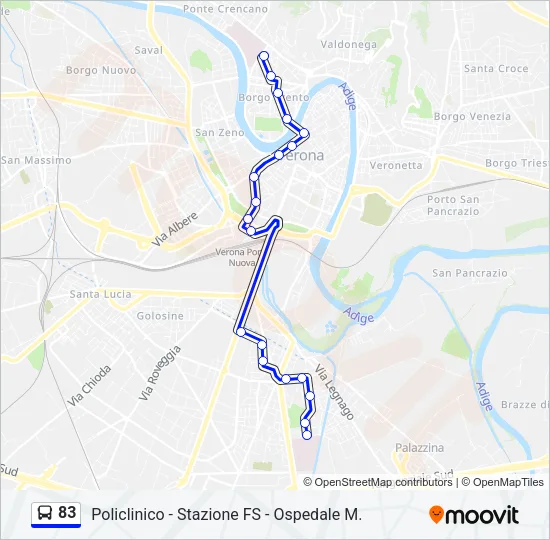 83 Bus Line Map