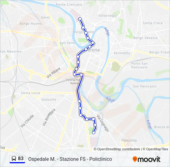 83 Bus Line Map