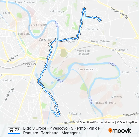 72 Bus Line Map