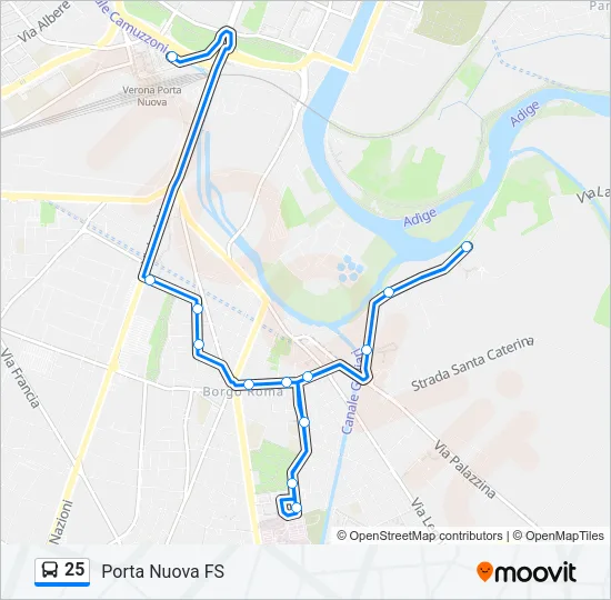 25 Bus Line Map
