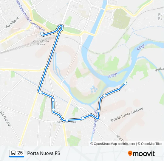 25 Bus Line Map