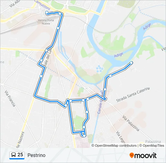 25 Bus Line Map