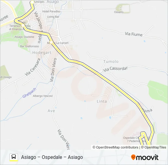 ASIAGO-OSP Bus Line Map