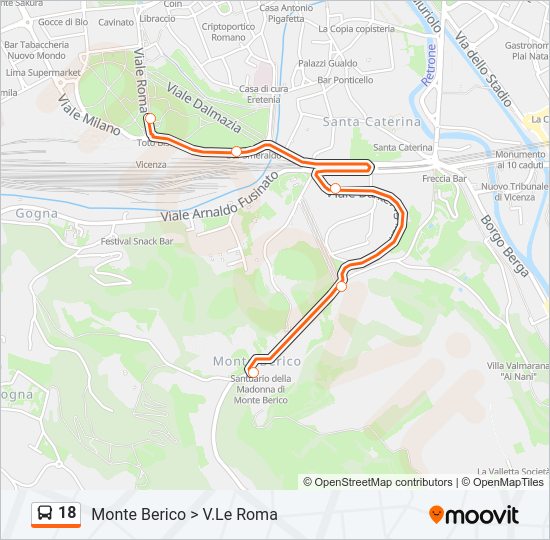 18 Bus Line Map
