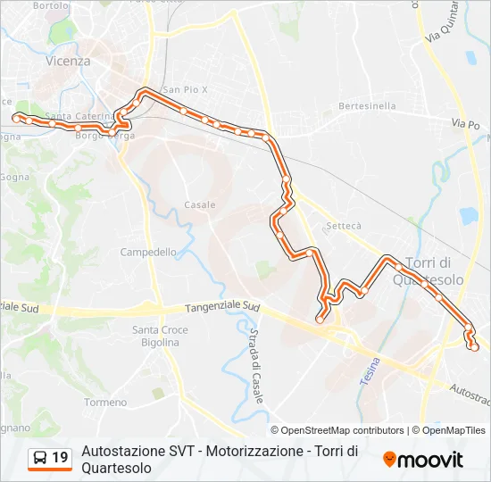 19 Bus Line Map