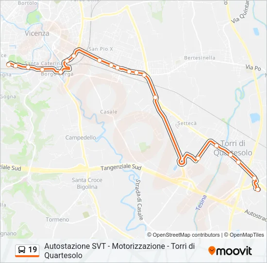 19 Bus Line Map