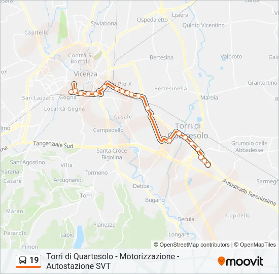 19 Bus Line Map