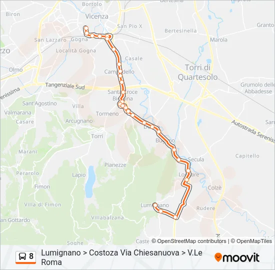 8 Bus Line Map