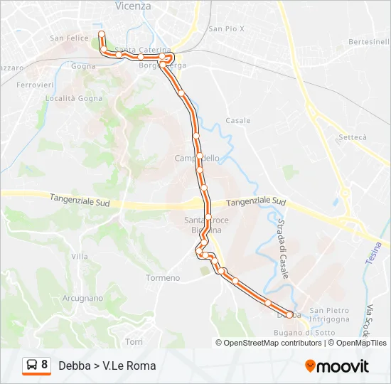 8 Bus Line Map