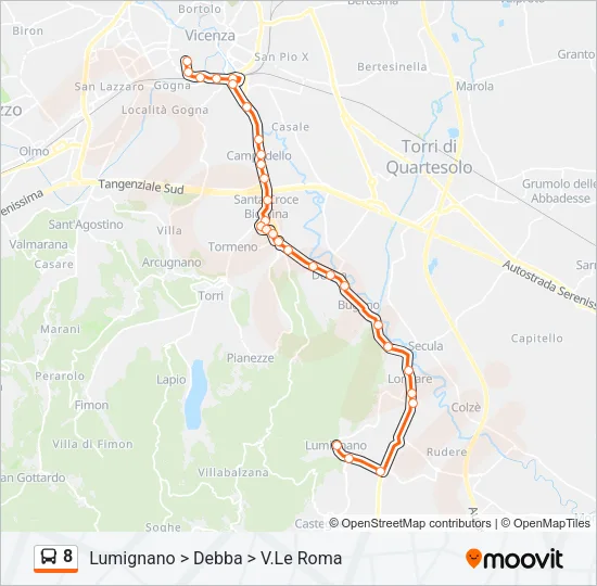 8 Bus Line Map