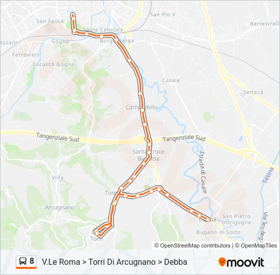 8 Bus Line Map