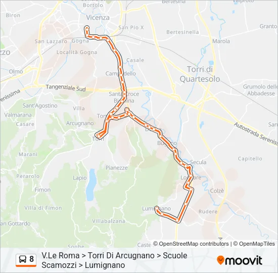 8 Bus Line Map