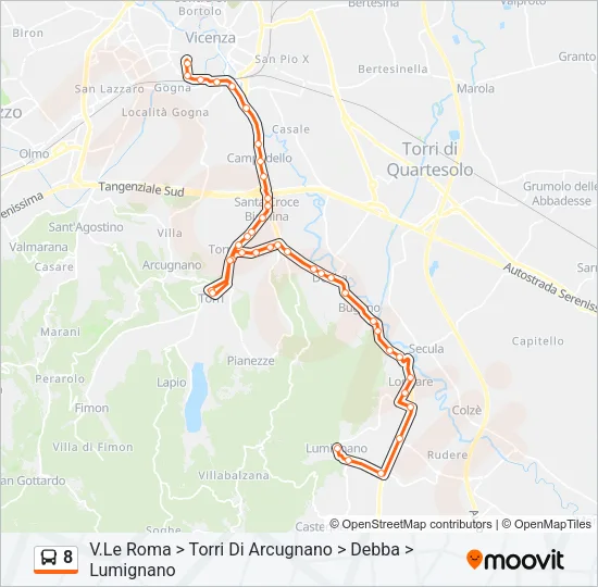 8 Bus Line Map
