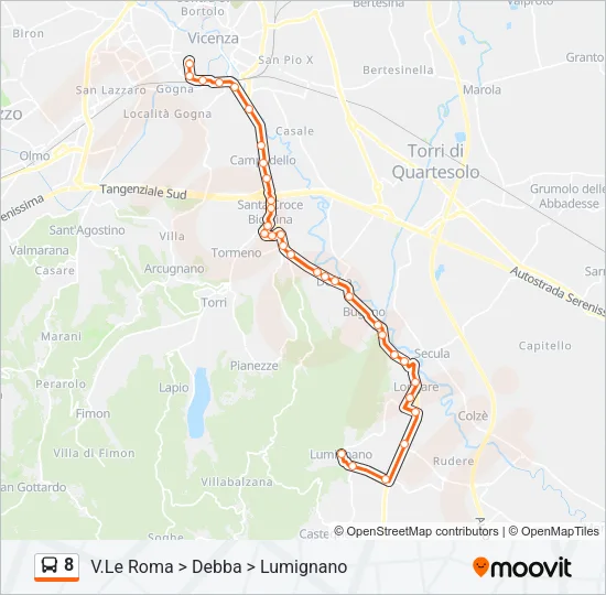8 Bus Line Map