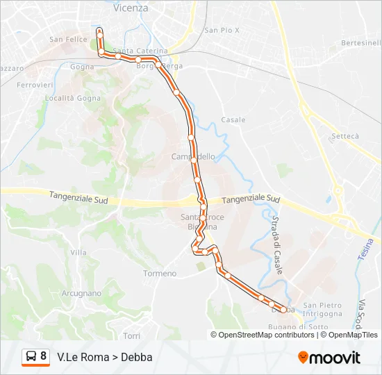 8 Bus Line Map