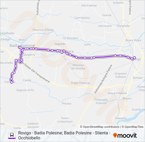 Percorso linea bus E621/0 - E620/0