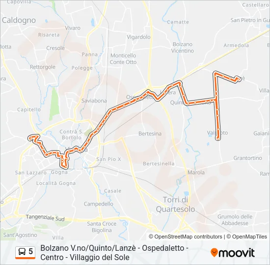 5 Bus Line Map