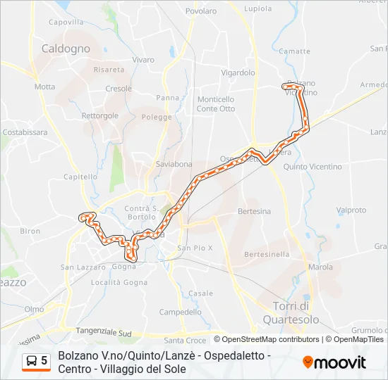 5 Bus Line Map