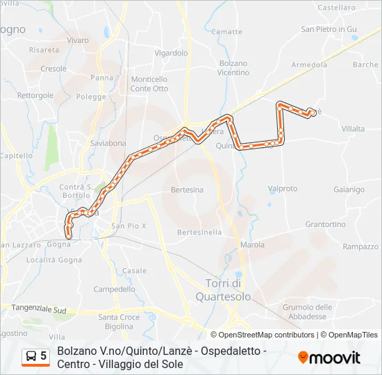 5 Bus Line Map