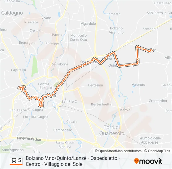 5 Bus Line Map