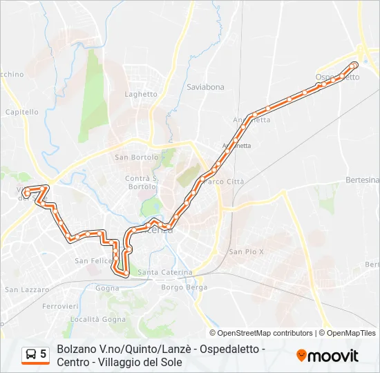 5 Bus Line Map