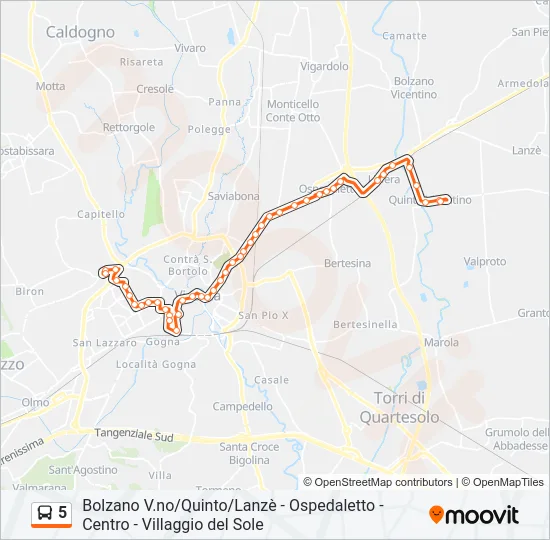 5 Bus Line Map