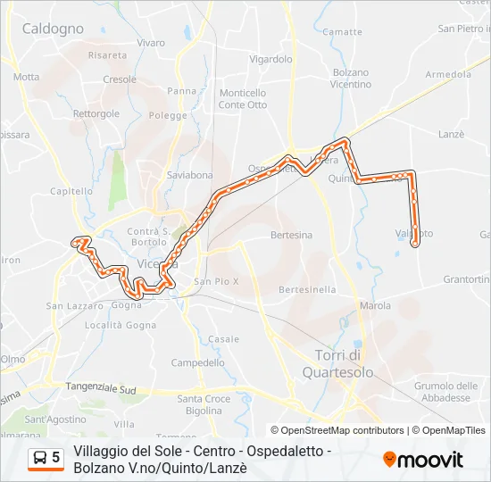 5 Bus Line Map
