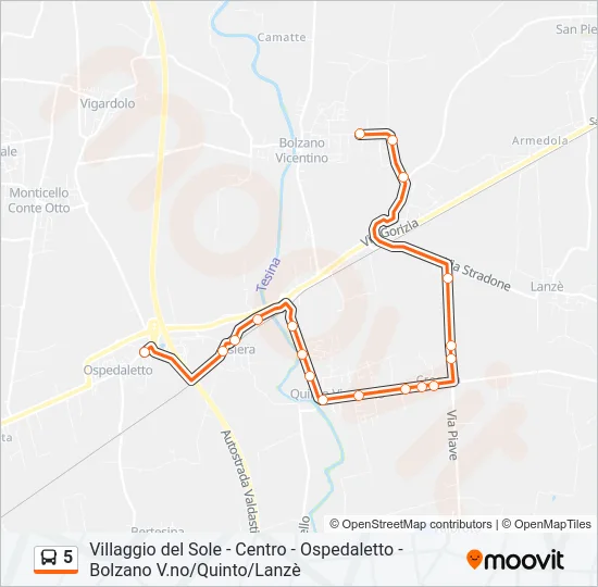 5 Bus Line Map