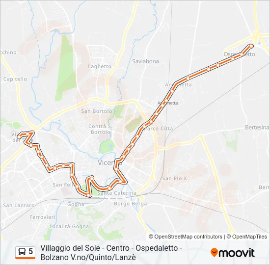 5 Bus Line Map