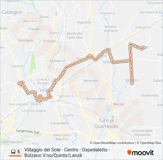 5 Bus Line Map