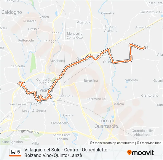 5 Bus Line Map