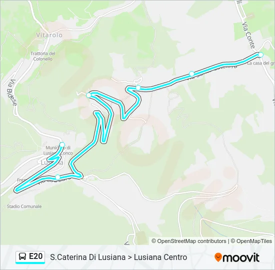 E20 Bus Line Map
