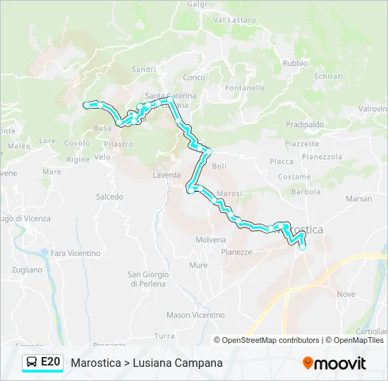 E20 Bus Line Map