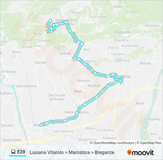 E20 Bus Line Map