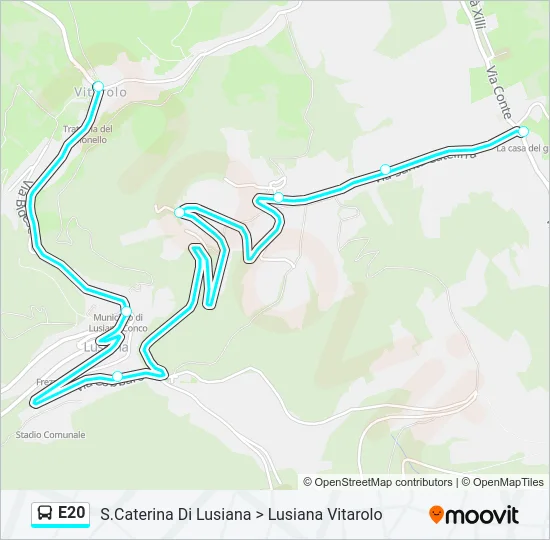 E20 Bus Line Map