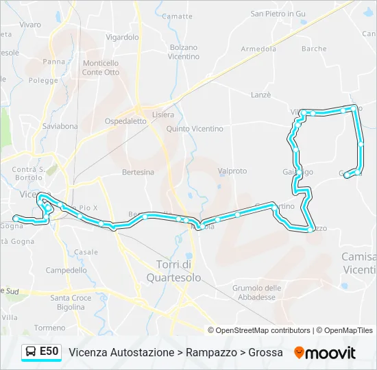 E50 Bus Line Map