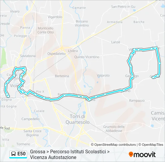 E50 Bus Line Map