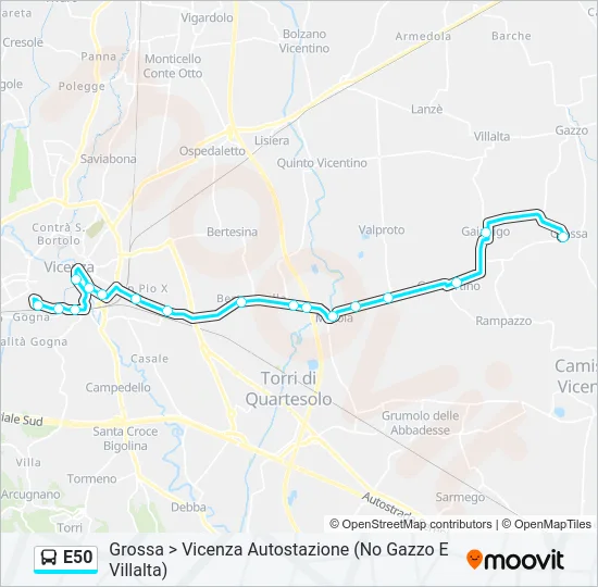 E50 Bus Line Map
