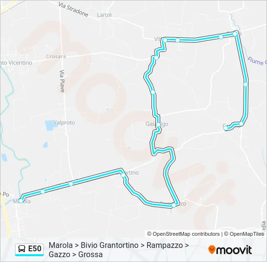 E50 Bus Line Map